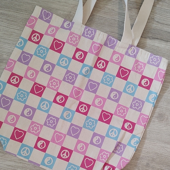 Peace Sign Canvas Satchel - Picture 1 of 6